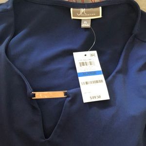 JM Collection cold shoulder top